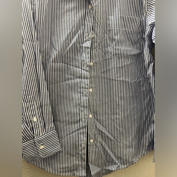 Woman Blue Striped Shirt - Picture 4 of 7